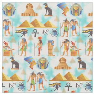 Ancient Egyptian Symbols and Icons Fabric Design