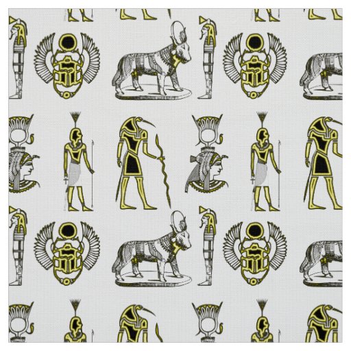 Ancient Egyptian Symbols Hyroglifics Alphabet Fabric