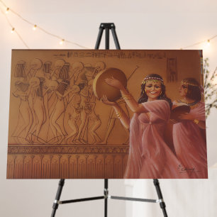 Ancient Egyptian Tambourine Dancers Fine Art Foam Board
