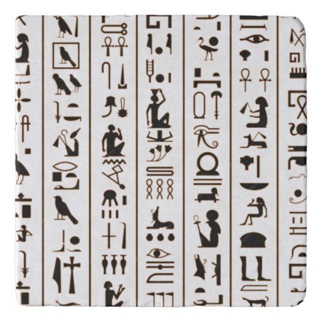 Ancient Egyptian Temple Scribe Hieroglyphics  Trivet (Front)