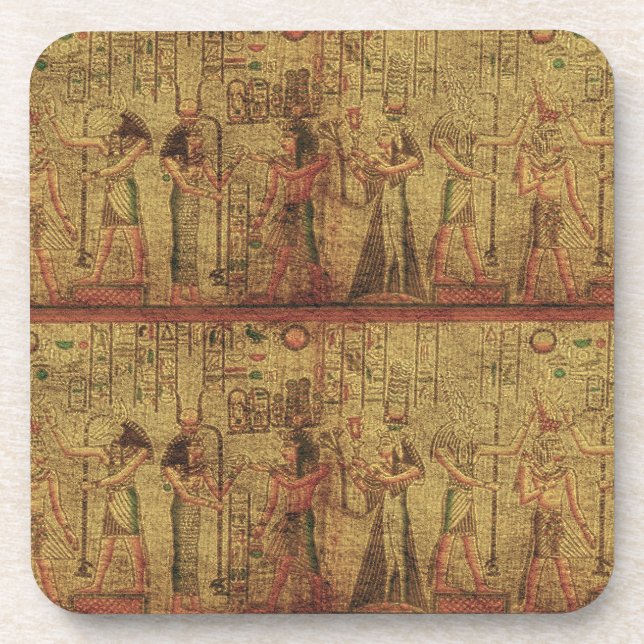 Ancient Egyptian Temple Wall Art Beverage Coaster (Front)
