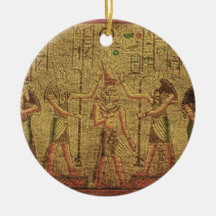Ancient Egyptian Temple Wall Art Ceramic Ornament