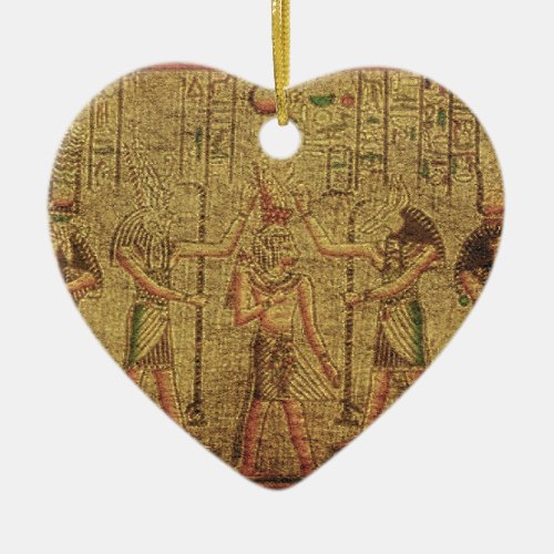 Ancient Egyptian Temple Wall Art Ceramic Ornament