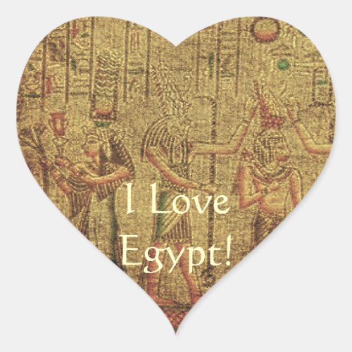 Ancient Egyptian Temple Wall Art Heart Sticker