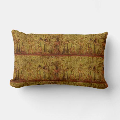Ancient Egyptian Temple Wall Art Lumbar Pillow