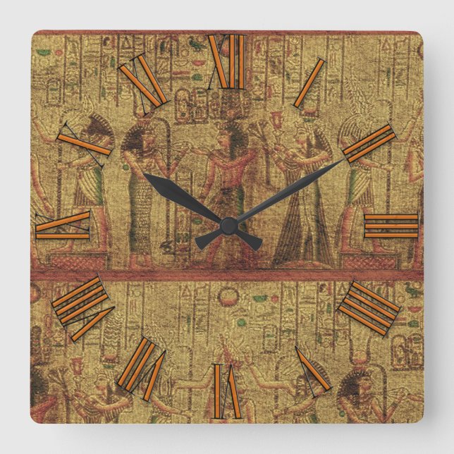 Ancient Egyptian Temple Wall Art Square Wall Clock (Front)