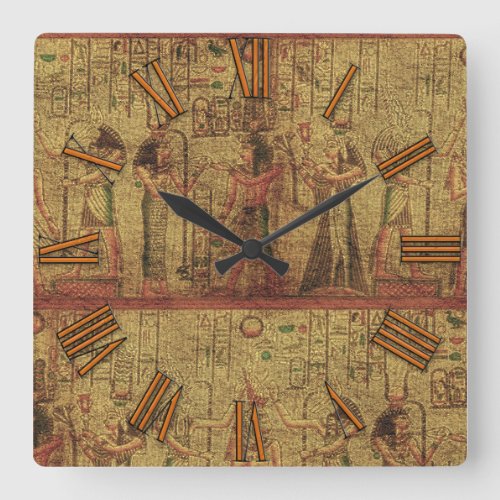 Ancient Egyptian Temple Wall Art Square Wall Clock