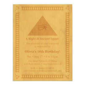Ancient Egyptian Themed Birthday Party Invitations