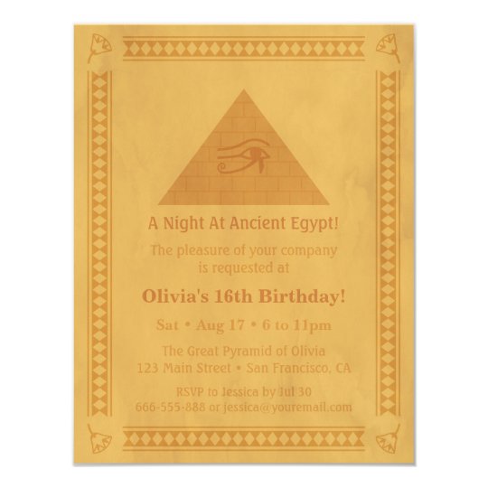 Ancient Egyptian Themed Birthday Party Invitations Zazzle