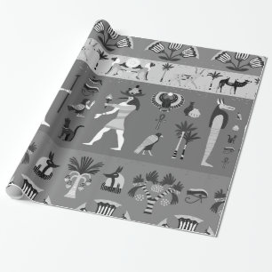 ancient egyptian tomb art mummy wrapping paper
