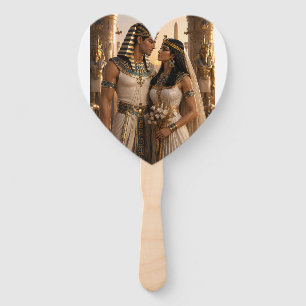 Ancient Egyptian Wedding Royalty Couple Hand Fan