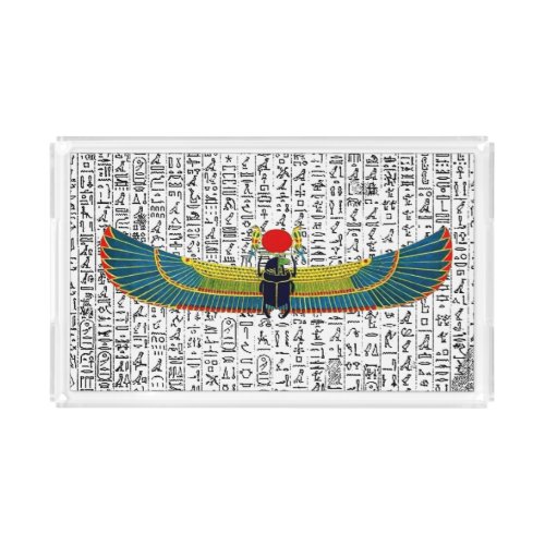 Ancient Egyptian Winged Scarab   Acrylic Tray