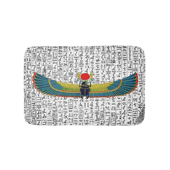 Ancient Egyptian Winged Scarab  Bath Mat (Front)