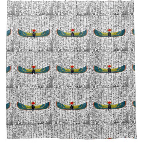 Ancient Egyptian Winged Scarab  Shower Curtain