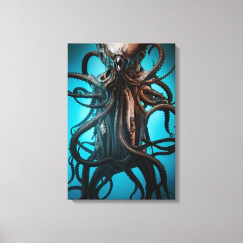 Ancient Eldtich Deep Ocean Horror Canvas Print