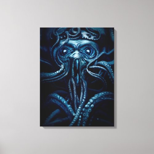 Ancient Eldtich Horror Deep Ocean Kraken Canvas Print