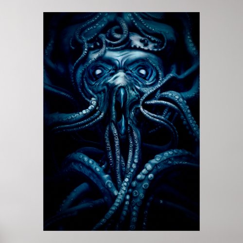 Ancient Eldtich Horror Deep Ocean Kraken Poster