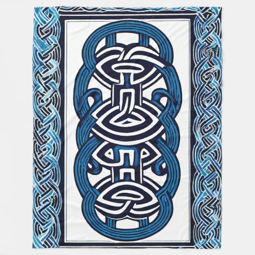 Ancient Elegancelron Age Style Wode Knot Pattern Fleece Blanket