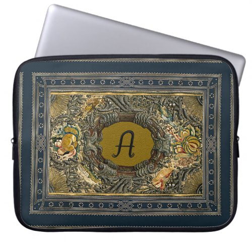 Ancient Embroidered Book Cover Monogram