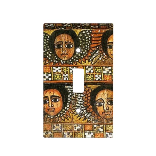 Ancient Ethiopian Angels Art Light Switch Cover (Front)