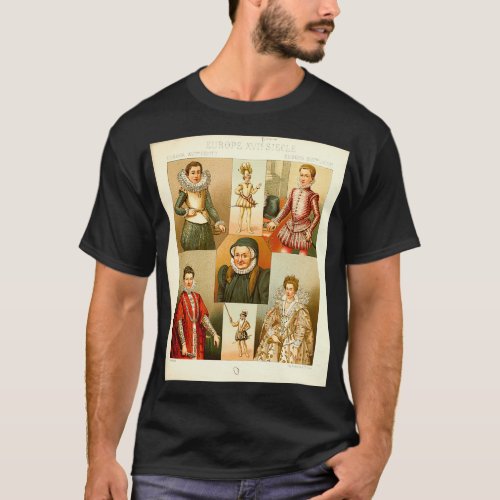 Ancient European fashion and lifestyle 16th 17th c T_Shirt