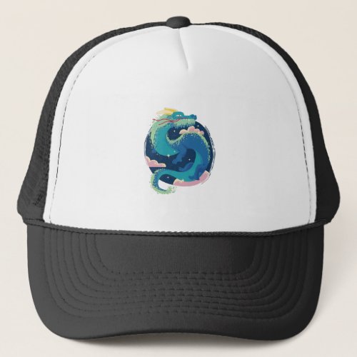 Ancient fairytale dragon trucker hat