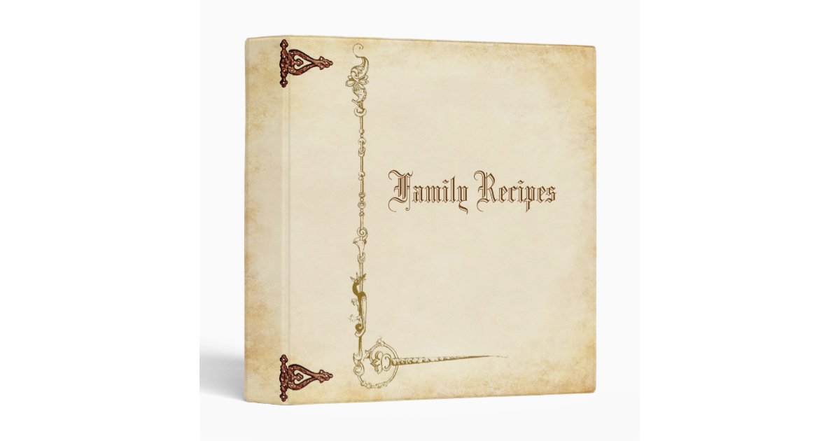 Ancient Family Cookbook 3 Ring Binder Zazzle