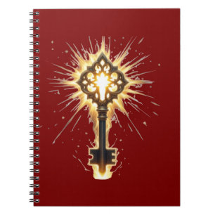 Ancient Fantasy Key with Magical Light – Radiant E Notebook