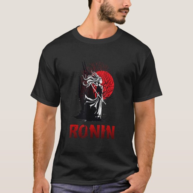 Ancient Female Japanese Samurai Katana Ronin Asian T-Shirt (Front)