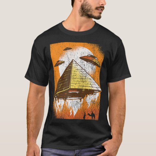 Ancient Flying Pyramid UFO Space Aliens Gift Zip H T_Shirt