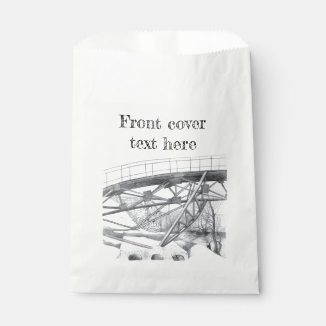 Ancient footbridge. Pencil drawing. Favor Bag (Front)