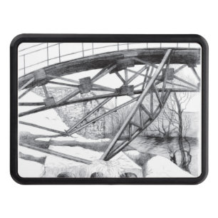 Ancient footbridge pencilart hitch cover