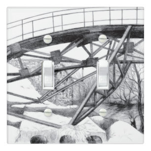 Ancient footbridge pencilart light switch cover
