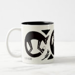 Ancient foxes  and flowers on cream mug