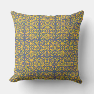 Ancient French Floral Pattern Throw Pillow