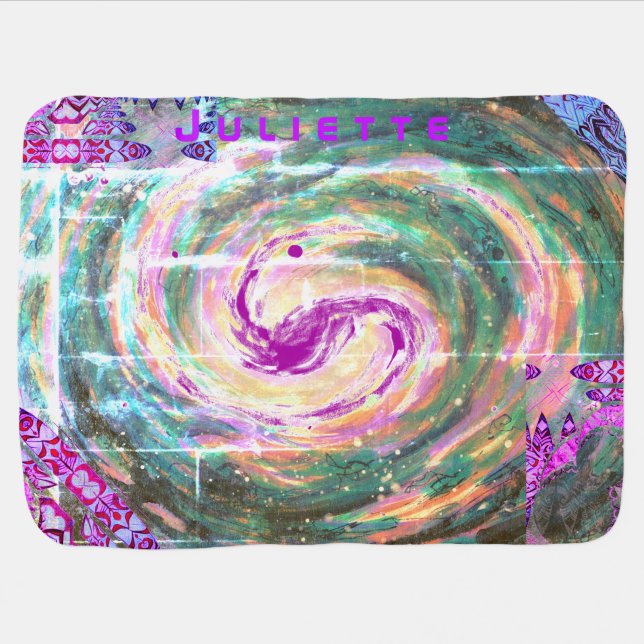 Ancient Galaxy Quilt with Name Baby Blanket (Horizontal)