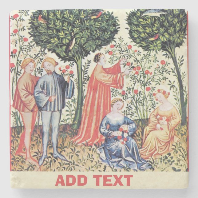 Ancient Garden, Growers, Wine, edit text Stone Coaster (Front)