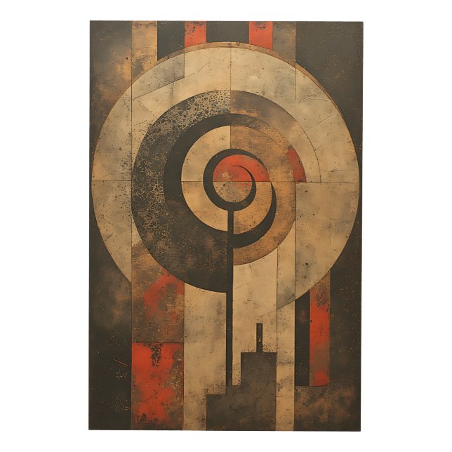 Ancient Geometric Wood Wall Art (Front)