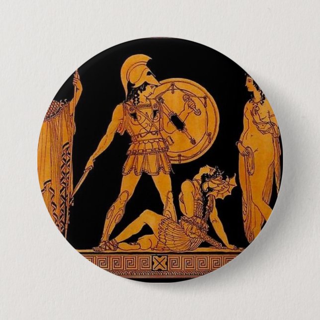 Ancient God And Goddess Frieze - Greece Button (Front)
