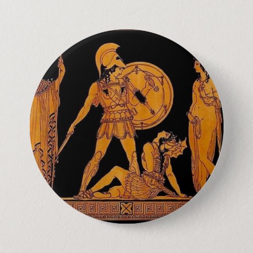 Ancient God And Goddess Frieze _ Greece Button