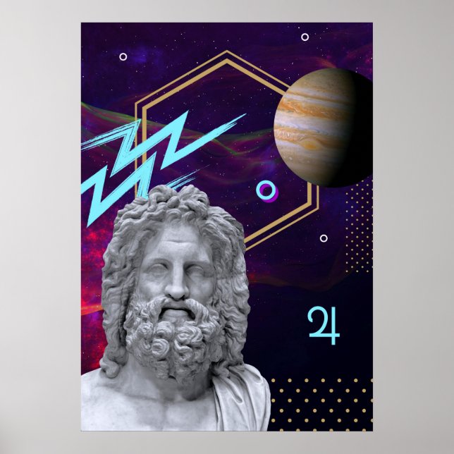 Ancient Gods and Planets: Jupiter (gr. Zeus) Poster (Front)