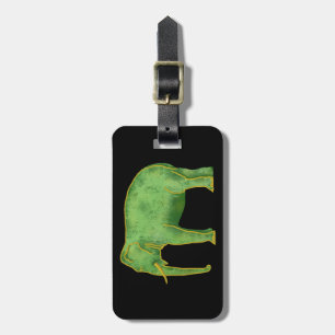Ancient Gold and Jade Elephant Luggage Tag