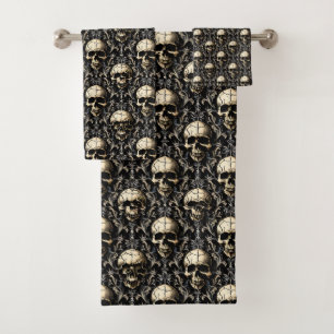 Ancient Gothic Skulls Bath Towel Set