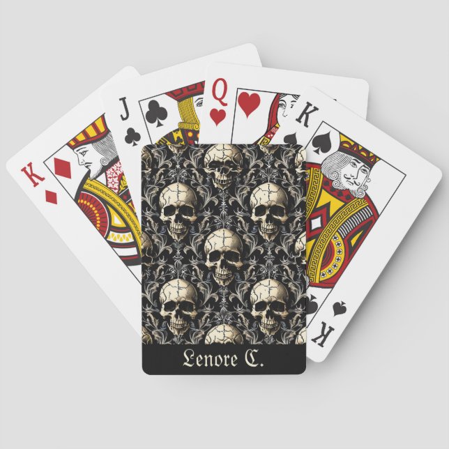 Ancient Gothic Skulls Poker Cards (Back)