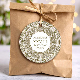 Ancient Greece Birthday Party with stone elements Favor Tags
