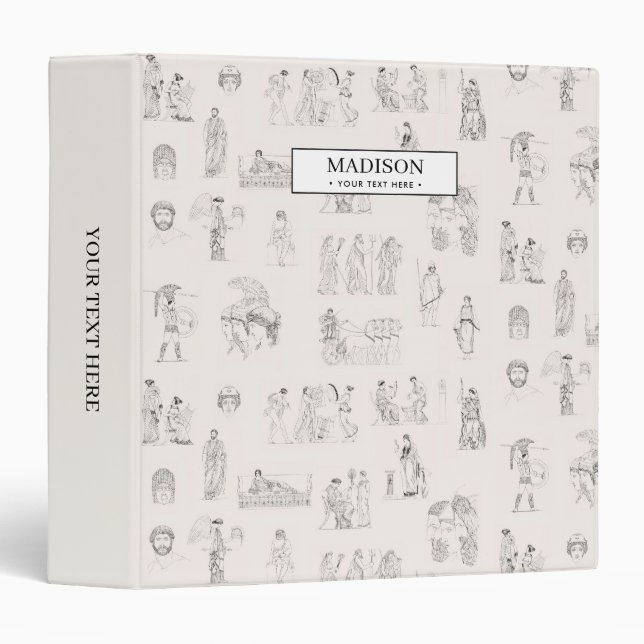 Ancient Greece Classical Greek History Pattern 3 Ring Binder (Front/Spine)