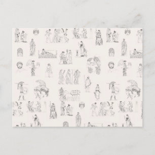 Ancient Greece Classical Greek History Pattern Holiday Postcard