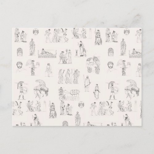 Ancient Greece Classical Greek History Pattern Holiday Postcard