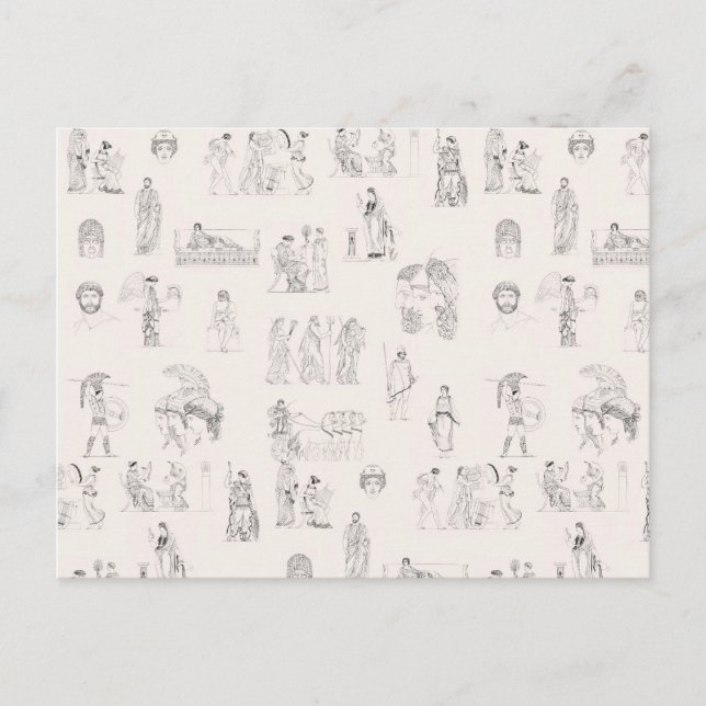 Ancient Greece Classical Greek History Pattern Holiday Postcard (Front)