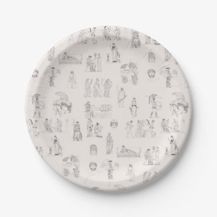 Ancient Greece Classical Greek History Pattern Paper Plates